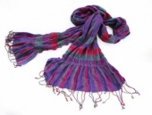 Stretch check purple mix scarf